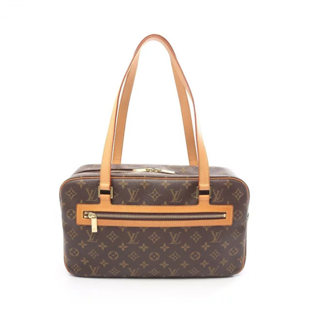 Louis Vuitton Cite Shoulder Bag Canvas Leather Monogram Brown